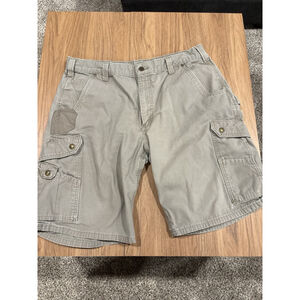 Carhartt Shorts MENS 38 Beige Ripstop Relaxed B357 DES Cargo Carpenter Vintage